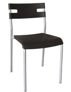 Καρέκλα Swift Bαφή silver PP Μαύρο Συσκ.8τμχ 42x46x77cm