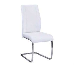 Καρέκλα Tulip χρώμιο-άσπρο PU 43x57x98cm (Σετ 4 ΤΕΜ)