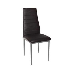 Καρέκλα Jetta-I Χρώμιο/PVC Σκ.Καφέ Συσκ.4τμχ 40x50x95cm