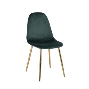 Καρέκλα CELINA Μεταλλική Χρυσό, Velure Πράσινο 45x54x85cm (Σετ 4 ΤΕΜ)