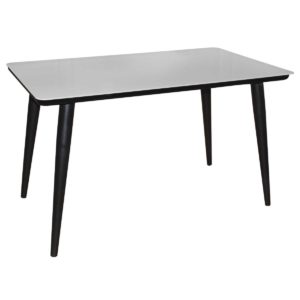 Τραπέζι UNION 130x80cm Βαφή Μαύρη/Γυαλί Άσπρο