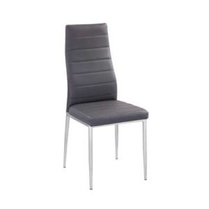 Καρέκλα Jetta-I Χρώμιο/PVC Γκρι Συσκ.6τμχ 40x50x95cm