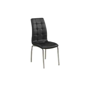 Καρέκλα Χρώμιο/Pu MELVA Μαύρο 42x56x96cm (Σετ 4 ΤΕΜ)