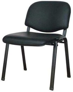 Καρέκλα Επισκέπτη PVC Μαύρη 66-19990