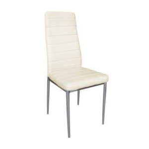 Καρέκλα Jetta-I Βαφή Γκρι/PVC Εκρού Συσκ.6τμχ 40x50x95cm