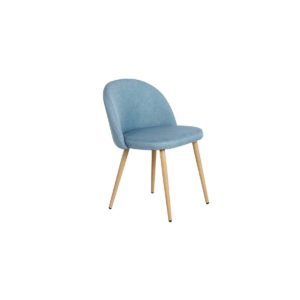 Καρέκλα Μεταλλική BELLA Βαφή Φυσικό/Ύφασμα Light Blue 54x56x77cm (Σετ 4 ΤΕΜ)