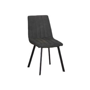 Καρέκλα Μεταλλική BETTY Μαύρη/Ύφασμα Suede Ανθρακί 45x60x87cm (Σετ 4 ΤΕΜ)
