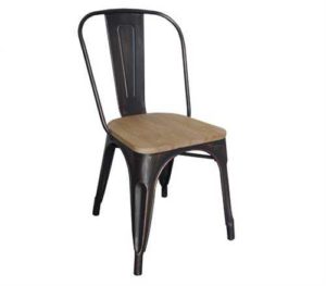 Καρέκλα RELIX Wood Antique Black High Natural Oak 45x51x85cm