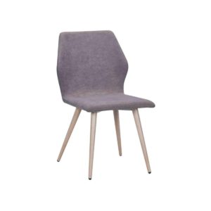 Καρέκλα Μεταλλική LETO Βαφή Φυσικό/Ύφασμα Grey Brown 49x59x90cm (Σετ 4 ΤΕΜ)