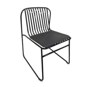 Καρέκλα STRIPE Μεταλ.Μαύρη/Μαξ.Μαύρο Pu 52x59x77cm