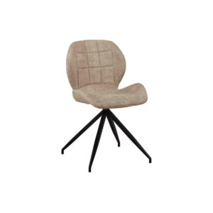 Καρέκλα Μεταλλική NORMA Μαύρη/Ύφασμα Suede Μπεζ 51x53x81cm (Σετ 2 ΤΕΜ)
