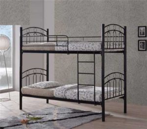 Κρεβάτι κουκέτα Mέταλλο μαύρο Decker 98x210x176(Στρώμα 90x200)cm