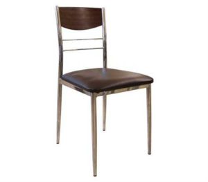 Καρέκλα Dino Χρώμιο-Wenge-Καφέ PVC Συσκ.6τμχ 42x51x90cm