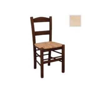 Καρέκλα Άβαφη ΣΥΡΟΣ με Ψάθα Αβίδωτη 41x45x88cm