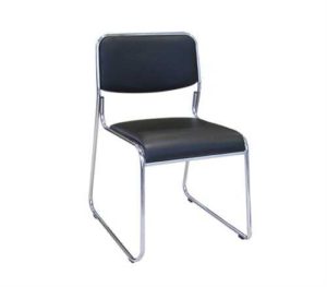 Καρέκλα επισκέπτη Campus Χρώμιο/Hard PVC Μαύρο 51x52x78cm