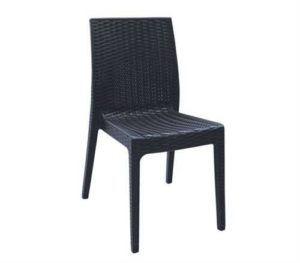 Καρέκλα DAFNE Πλαστική Ανθρακί (Rattan Look) 46x55x85cm