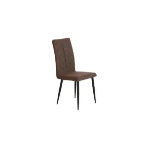 Καρέκλα Μεταλλική MINA Μαύρη/Ύφασμα Σκ.Καφέ 43x56x97cm (Σετ 6 ΤΕΜ)