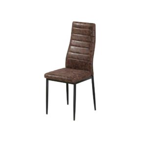 Καρέκλα JETTA Ύφ.Suede Καφέ/Βαφή Μαύρη (Συσκ.6) 40x50x95cm