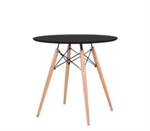 Τραπέζι ART Wood Φ80/H74cm Μαύρο