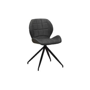 Καρέκλα Μεταλλική NORMA Μαύρη/Ύφασμα Suede Ανθρακί 51x53x81cm (Σετ 2 ΤΕΜ)