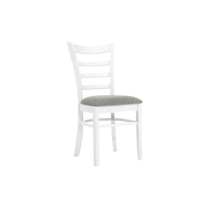 Καρέκλα Λευκή/Ύφ.Γκρι NATURALE-L 42x50x91cm (Σετ 2 ΤΕΜ)