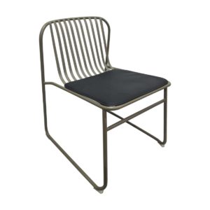 Καρέκλα Μεταλ.Sand STRIPE Brown/Μαξ.Μαύρο Pu 52x59x77cm
