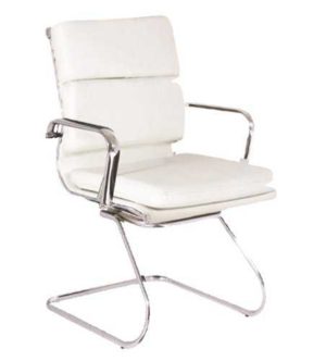 Καρέκλα επισκέπτη Άσπρη BF4800V EO235-1 55x63x92cm (Σετ 2 ΤΕΜ)