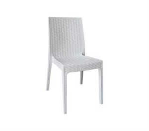 Καρέκλα DAFNE Πλαστική Άσπρη (Rattan Look) 46x55x85cm