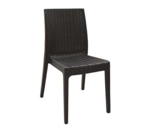 DAFNE Καρέκλα Κήπου - Βεράντας Στοιβαζόμενη, PP Rattan Look, UV Protection, Καφέ 46x55x85cm