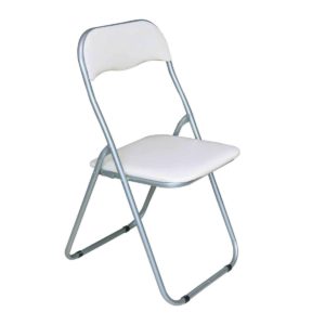 Καρέκλα Πτυσ/νη LINDA Pvc Άσπρο (Βαφή Γκρι) 43x46x80cm (Σετ 6 ΤΕΜ)