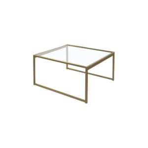 Τραπέζι Σαλονιού TOLEDO 60x60cm Μεταλ.Χρυσό/Γυαλί