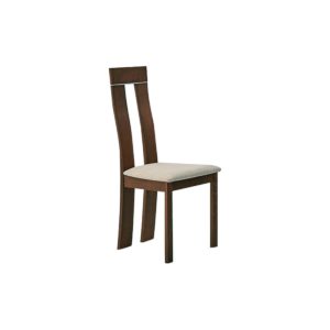 Καρέκλα PELLA Οξυά Καρυδί Burn Beech/Ύφ.Μπεζ 45x50x103cm (Σετ 2 ΤΕΜ)