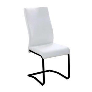 Benson Καρέκλα Μέταλλο Βαφή Μαύρο / Pvc Εκρού . Διάσταση: 46x52x97cm (Σετ 4 ΤΕΜ)