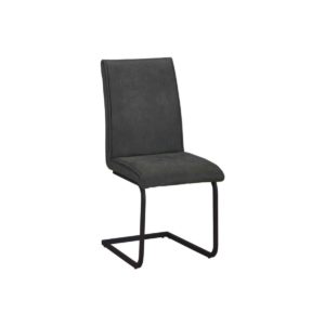 Καρέκλα Μεταλλική TORY Μαύρη/Ύφασμα Suede Ανθρακί 43x56x95cm (Σετ 4 ΤΕΜ)