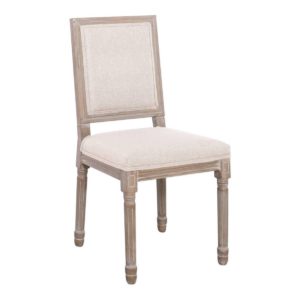 Καρέκλα JAMESON Square Decape/Ύφασμα Εκρού 45x53x95cm (Σετ 2 ΤΕΜ)