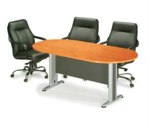 Τραπέζι συνεδρίου Oval Dark Grey/Cherry 180x90x75cm