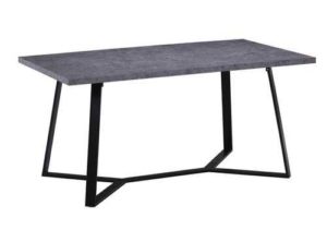 Τραπέζι Hanson 160x90x75cm Γκρι-Cement/Βαφή Μαύρη