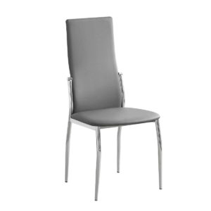 Καρέκλα FRESH K/D Χρώμιο/Pvc Γκρι 45x52x100cm (Σετ 4 ΤΕΜ)