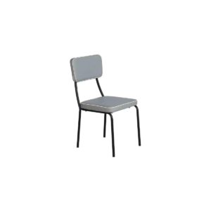 Καρέκλα Μεταλλική MARLEY Μαύρη/Pu Αν.Γκρι 43x53x89cm (Σετ 4 ΤΕΜ)
