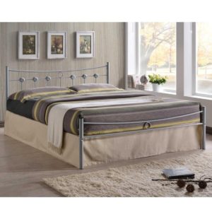 Κρεβάτι DUGAN (για στρώμα 140x190cm) Μεταλ.Silver