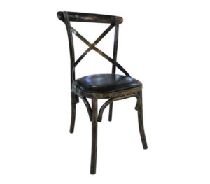 Καρέκλα MARLIN Μεταλική Black Gold/Μαύρο PU 52x46x91cm (Σετ 4 ΤΕΜ)