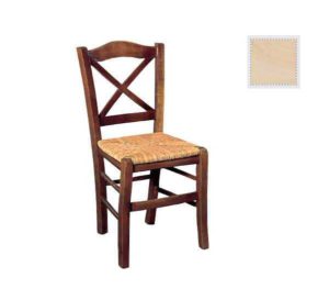 Καρέκλα Άβαφη METRO με Ψάθα Αβίδωτη 43x47x88cm