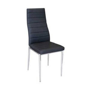 Καρέκλα Jetta-I Χρώμιο/PVC Μαύρο Συσκ.6τμχ 40x50x95cm