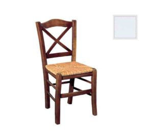 Καρέκλα Ψάθα METRO Εμποτ.Λάκα Λευκή 43x47x88cm