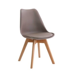 Καρέκλα MARTIN PP Sand Beige (Ξύλινο πόδι) 49x57x82cm (Σετ 4 ΤΕΜ)