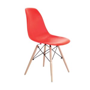 Wood Καρέκλα ART PP Κόκκινο 46x52x82cm (Σετ 4 ΤΕΜ)