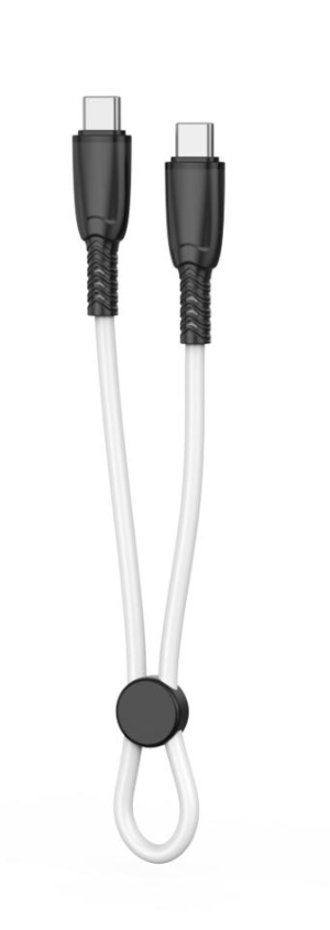 XO NB-Q248B Suluo Series Portable Silicone Type-c to Type-C 60W L=25cm Strip Cable White