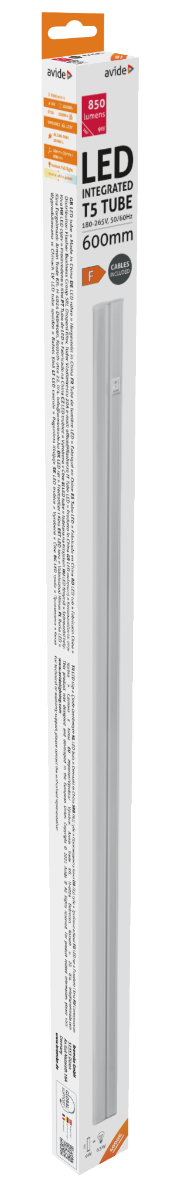 Avide LED T5 Integrated Tube 9W 600mm NW 4000K with AC plug