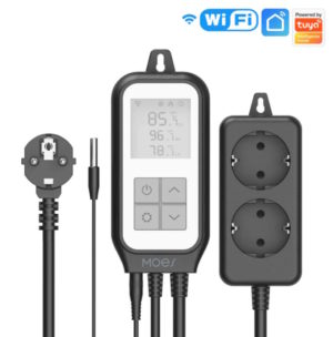 MOES WiFi Έξυπνος Ψηφιακός Θερμοστάτης με Φις Σούκο (Λειτουργίες Θέρμανσης και Ψύξης) WTP-YC-EU2-BK-MS