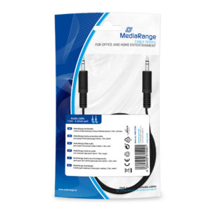 MediaRange Audio connection cable, Jack plug 3.5mm/Jack plug 3.5mm, 1.5m, black (MRCS189)